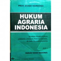 Hukum agraria Indonesia:sejarah pembentukan Undang-undang pokok agraria,isi dan pelaksanaannya