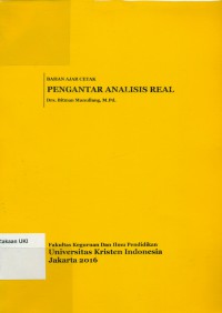 Bahan Ajar Cetak: Pengantar Analisis Real