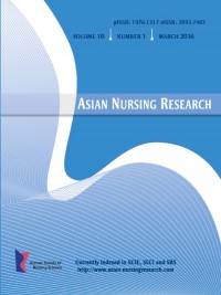 Asian Nursing Research Volume 10, No.1