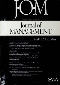 Journal of Management (JOM), November 2018