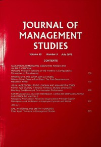 Journal of Management Studies, July 2018