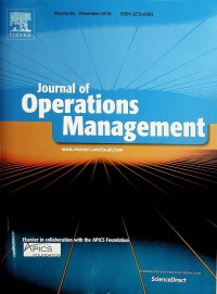 Journal of Operation Management, November 2018