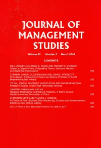 Journal Of Management Studies march 2108