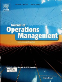 Journal of Operation Management, May 2018