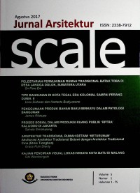 Jurnal Arsitektur (SCALE), Agustus 2017