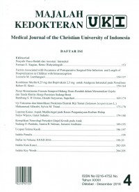 Majalah Kedokteran UKI (Medical Journal of the Christian Universoty of Indonesia), Oktober-Desember 2016