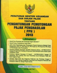 Image of Peraturan menteri keuangan dan dirjen pajak tentang penghitungan pemotongan pajak penghasilan (PPH) 2013