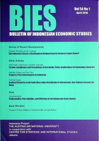 Image of Bulletin of Indonesian Economic Studies (BIES) April 2018