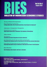 Image of Bulletin of Indonesian Economic Studies (BIES) August 2018