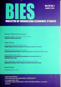 Image of Bulletin of Indonesian Economic Studies (BIES) August 2019