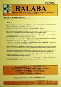 Image of BALABA (Jurnal LITBANG Pengendalian Penyakit Bersumber Binatang Banjarnegara), Desember 2017