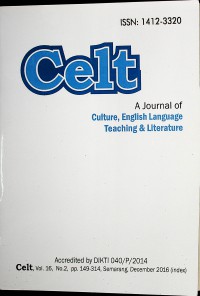 Celt : A journal of Culture, English Language Teaching and Literature ; December 2016