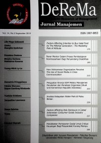 Image of Jurnal Manajemen (DeReMa), September 2019