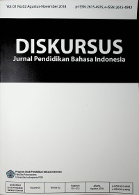 Image of DISKURSUS (Jurnal Pendidikan Bahasa Indonesia), Agustus - November 2018