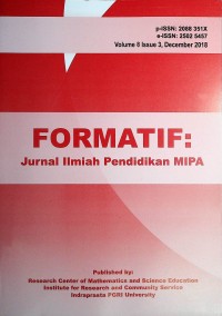 Image of Formatif (Jurnal Ilmiah Pendidikan MIPA), December 2018