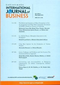 Image of Gadjah Mada International Journal of Business, May-August 2016