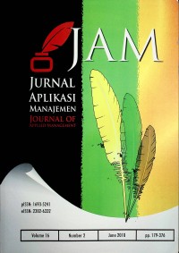 Image of Jurnal Aplikasi Manajemen, Juni 2018