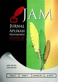 Image of Jurnal Aplikasi Manajemen, September 2017