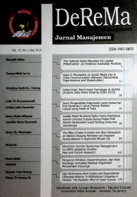 Image of Jurnal Manajemen (DeReMa), Mei 2018