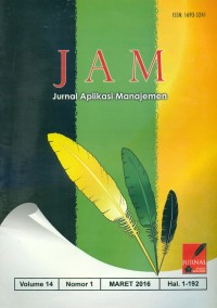 Image of Jurnal Aplikasi Manajemen, Maret 2016