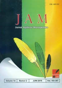 Image of Jurnal Aplikasi Manajemen, Juni 2016
