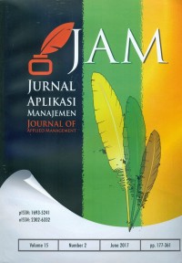 Image of Jurnal Aplikasi Manajemen, June 2017