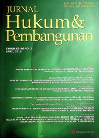 Image of Jurnal Hukum & Pembangunan, April 2016