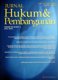 Image of Jurnal Hukum & Pembangunan, Juli 2016