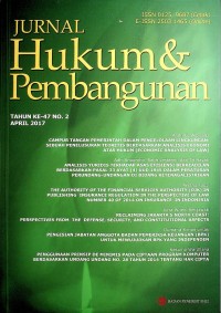 Image of Jurnal hukum & Pembangunan, April 2017