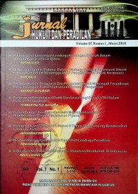 Image of Jurnal Hukum dan Peradilan, Maret 2018