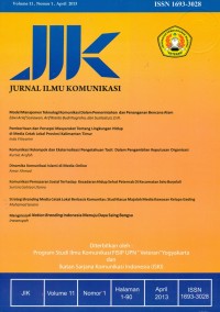 Image of Jurnal Ilmu Komunikasi, Vol.11 No.1