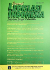 Jurnal Legislasi Indonesia , September 2018