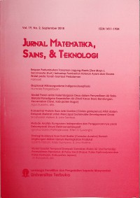 Jurnal Matematika, Sains, & Teknologi, September 2018