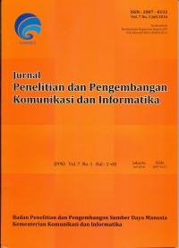 Image of Jurnal Penelitian dan Pengembangan Komunikasi dab Informatika juli 16