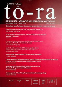 Image of Jurnal Hukum to-ra, April 2018