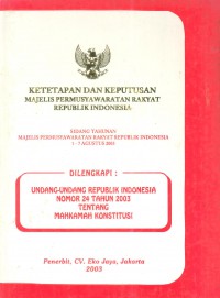 Ketetapan dan keputusan majelis Permusyawaratan Rakyat Republik Indonesia