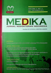 Image of Medika : Jurnal Kedokteran Indonesia (Juli - September 2019)
