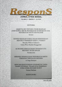 Image of Respons (Jurnal Etika Sosial), Juli 2018
