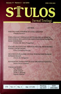 Stulos : Jurnal Teologi,  Juli 2019