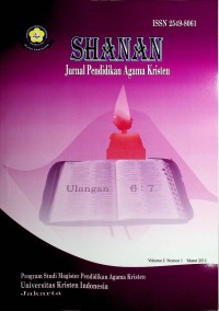 Image of Shanan (Jurnal Pendidikan Agama Kristen) Maret 2018