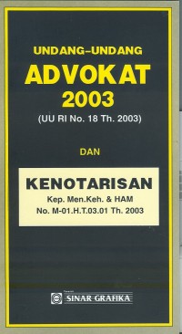 Image of Undang-Undang Advokat 2003 (UU RI No. 18 Th. 2003)