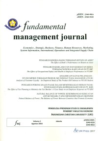 Image of Fundamental Management Journal Volume 1 Agustus 2016