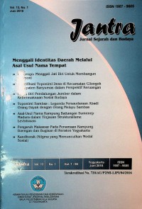 Image of Jurnal Sejarah dan Budaya (Jantra), Juni 2018